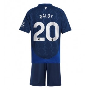 Manchester United Diogo Dalot #20 Dětské Venkovní dres komplet 2024-25 Krátký Rukáv (+ trenýrky)